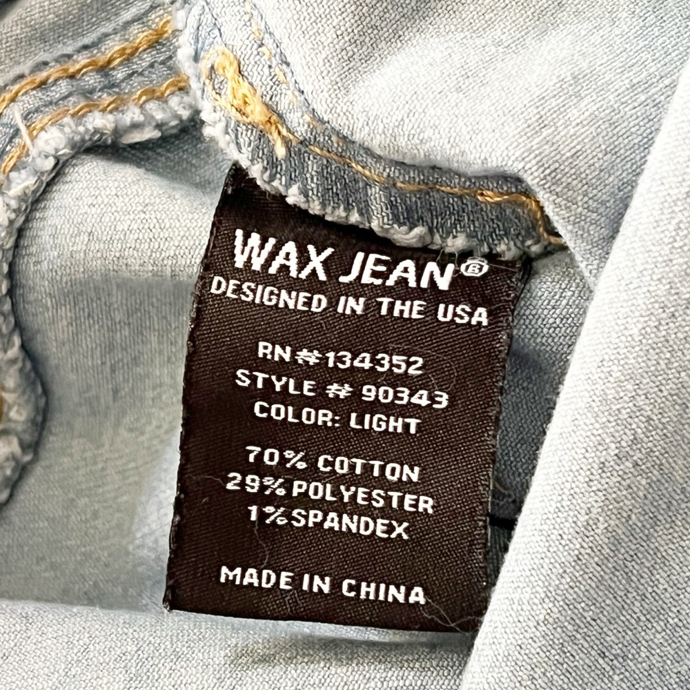 NWT! [Wax Jean] Light Wash Wide Leg Cargo Jeans Y2K Back to School Size 31 - Picture 5 of 10